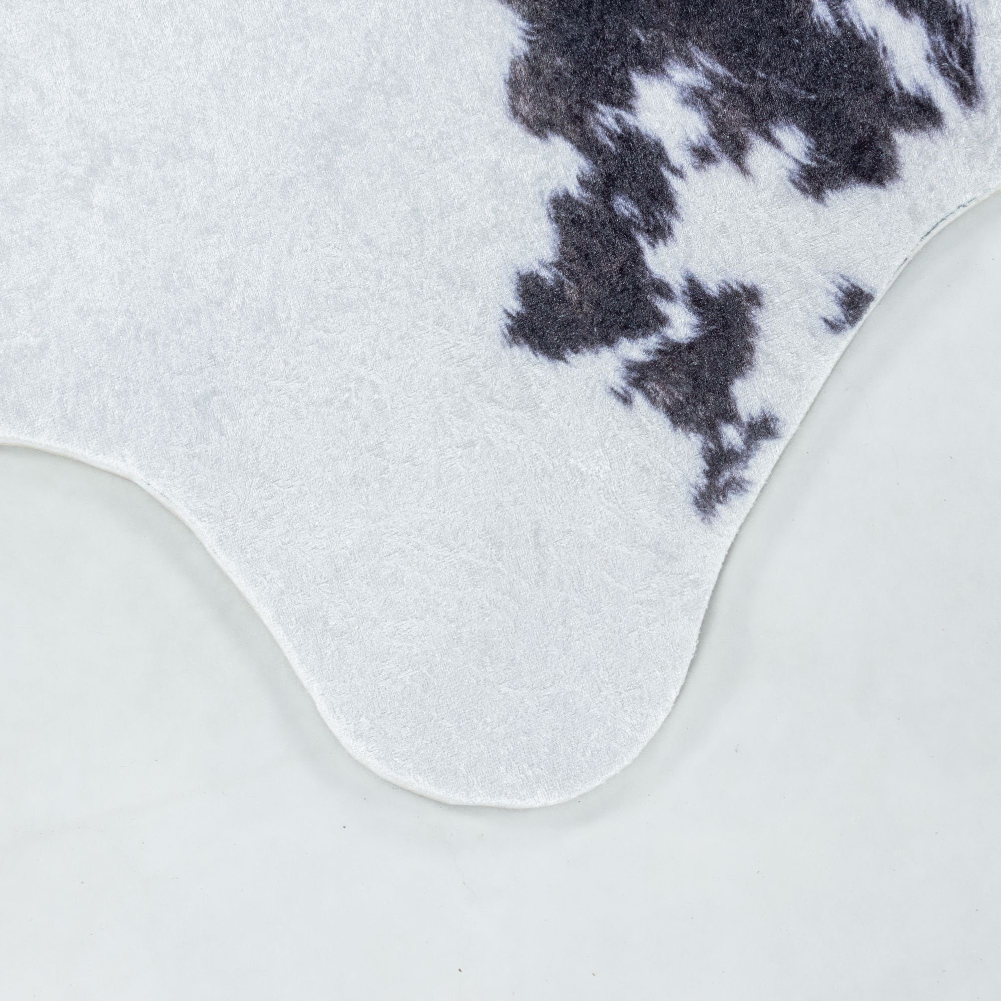 Fellteppich Rindsleder Imitat, Carpetsale24, Rund, Höhe: 7 mm, Fellteppich Kuhfell Rindsleder Imitat Digitaldruck Waschbar Rutschfest