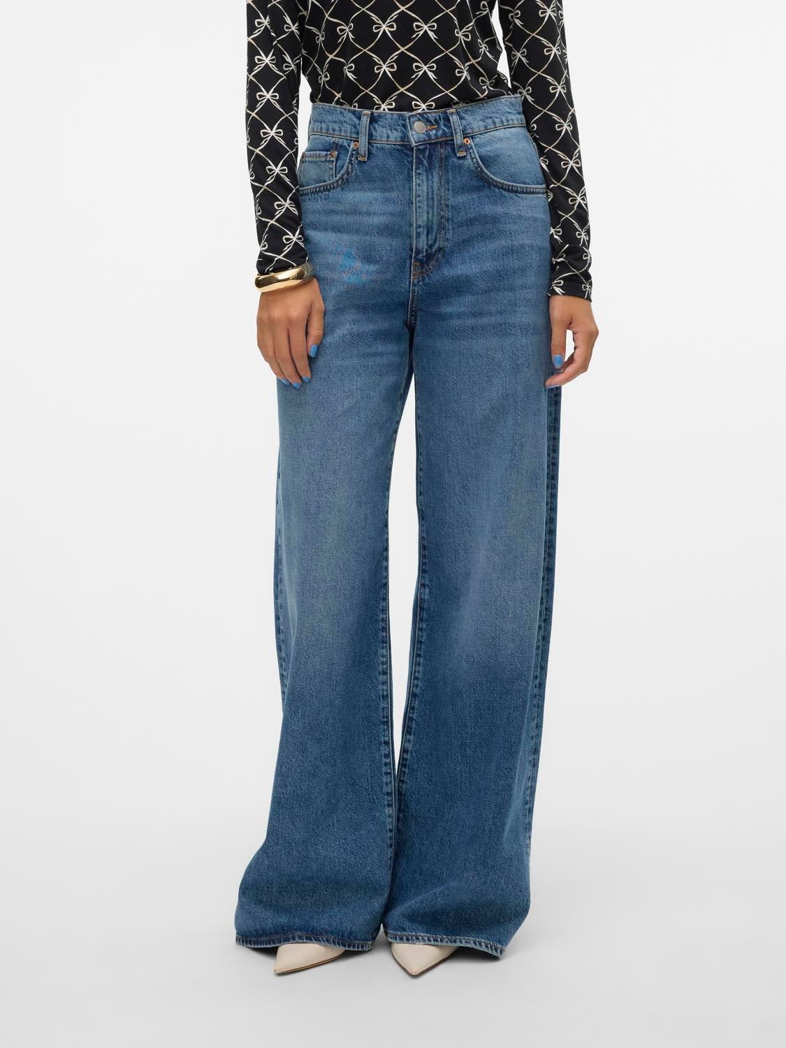 VMELINA Super High Rise Weiter Beinschnitt Jeans