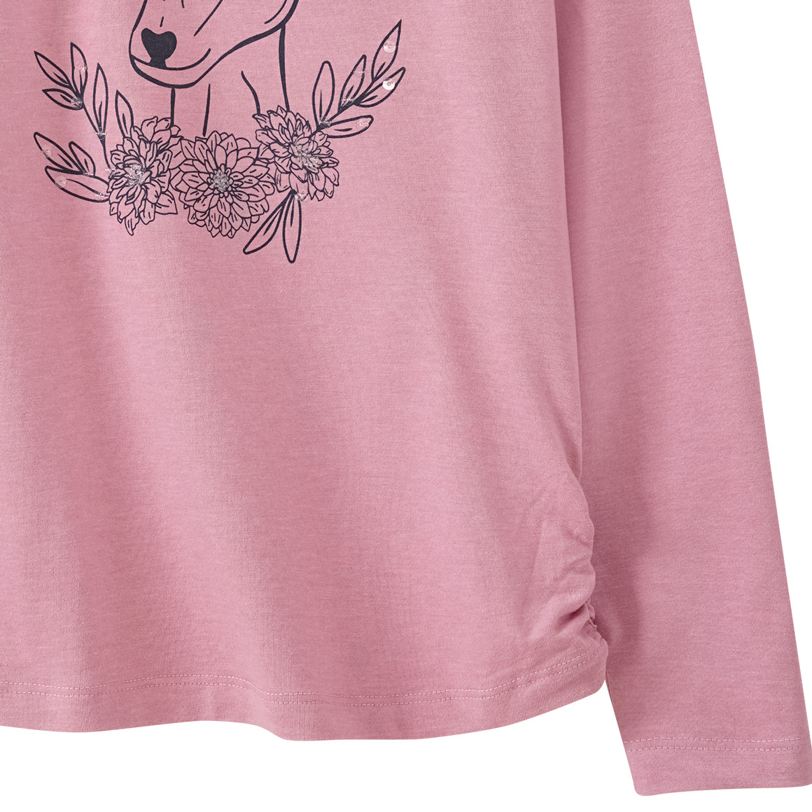 Mädchen Langarmshirt mit Reh-Motiv