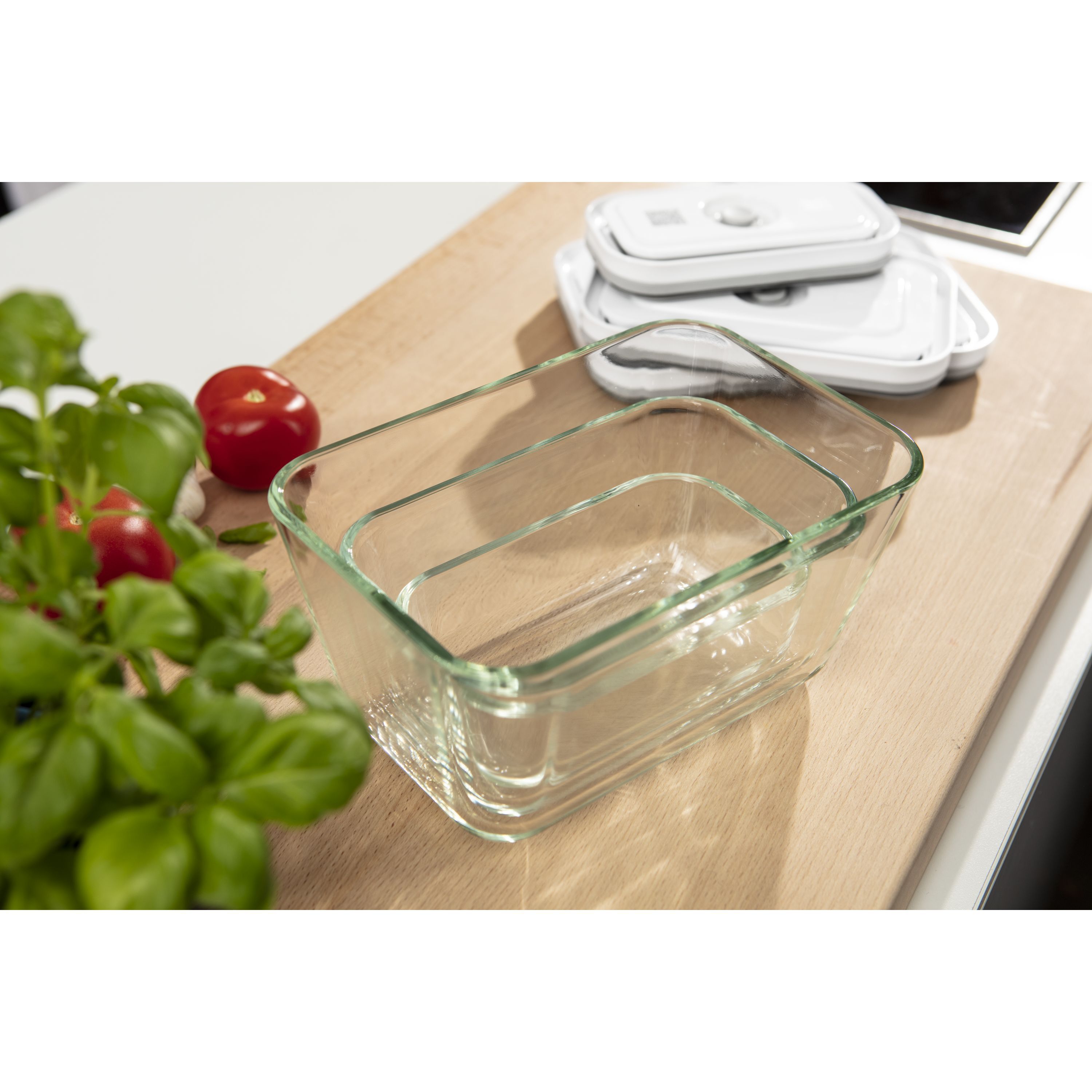 Vakuumbox L, Glas, Grau