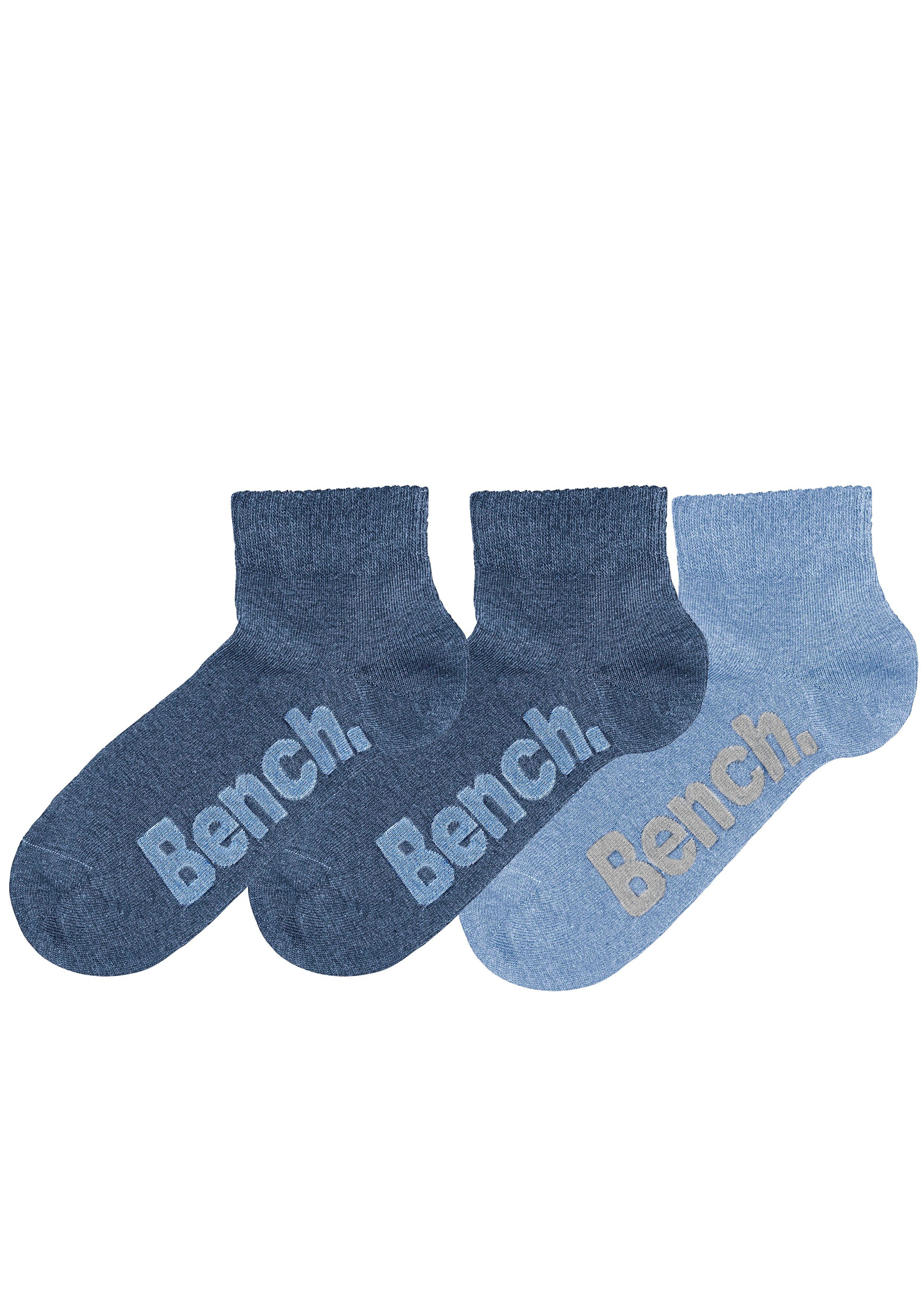 Bench. Kurzsocken (Set, 3-Paar) mit bequemen Rippbündchen