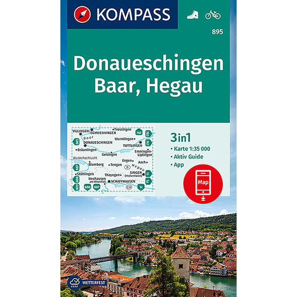 KOMPASS WANDERKARTE DONAUESCHINGEN, BAAR, HEGAU 1:35 000