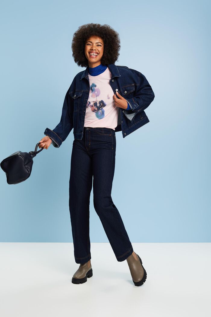 Jersey-T-Shirt mit Print vorne