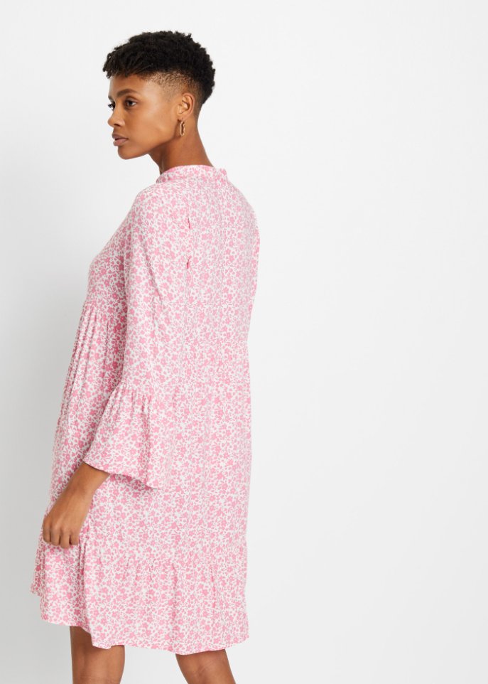 Kleid mit Volants aus nachhaltiger Viskose
