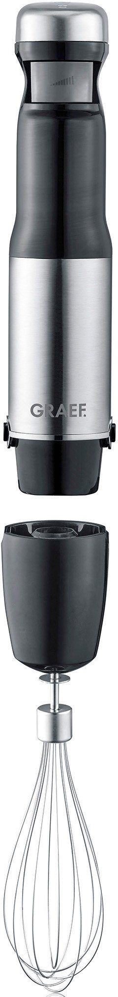 Graef Akku-Stabmixer HB 802, kabellos, 200 W, inkl. 4-teiligem Zubehör und Aufbewahrungsbox
