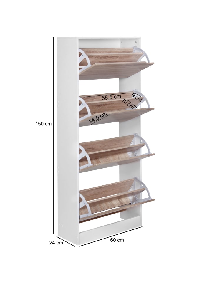 KADIMA DESIGN Schuhschrank | 150cm, 4 Fächer, Klappbar, 24 Paar günstig kaufen onesize