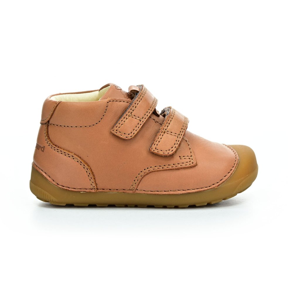 Bundgaard Petit Velcro Cognac braune Mid Cut Barfußschuhe