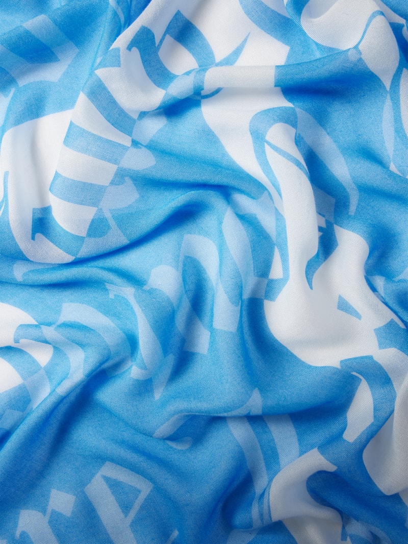Schal mit Label-Print Modell 'TULIP FOULARDS' in blau