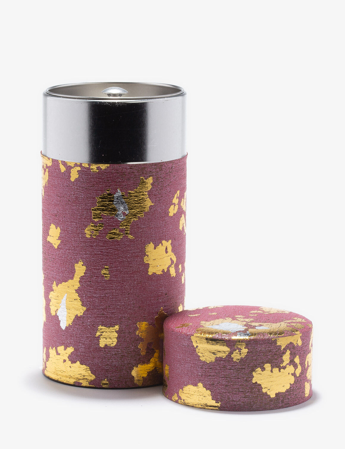 PINKU  boîte à thé papier washi rose et or 150G