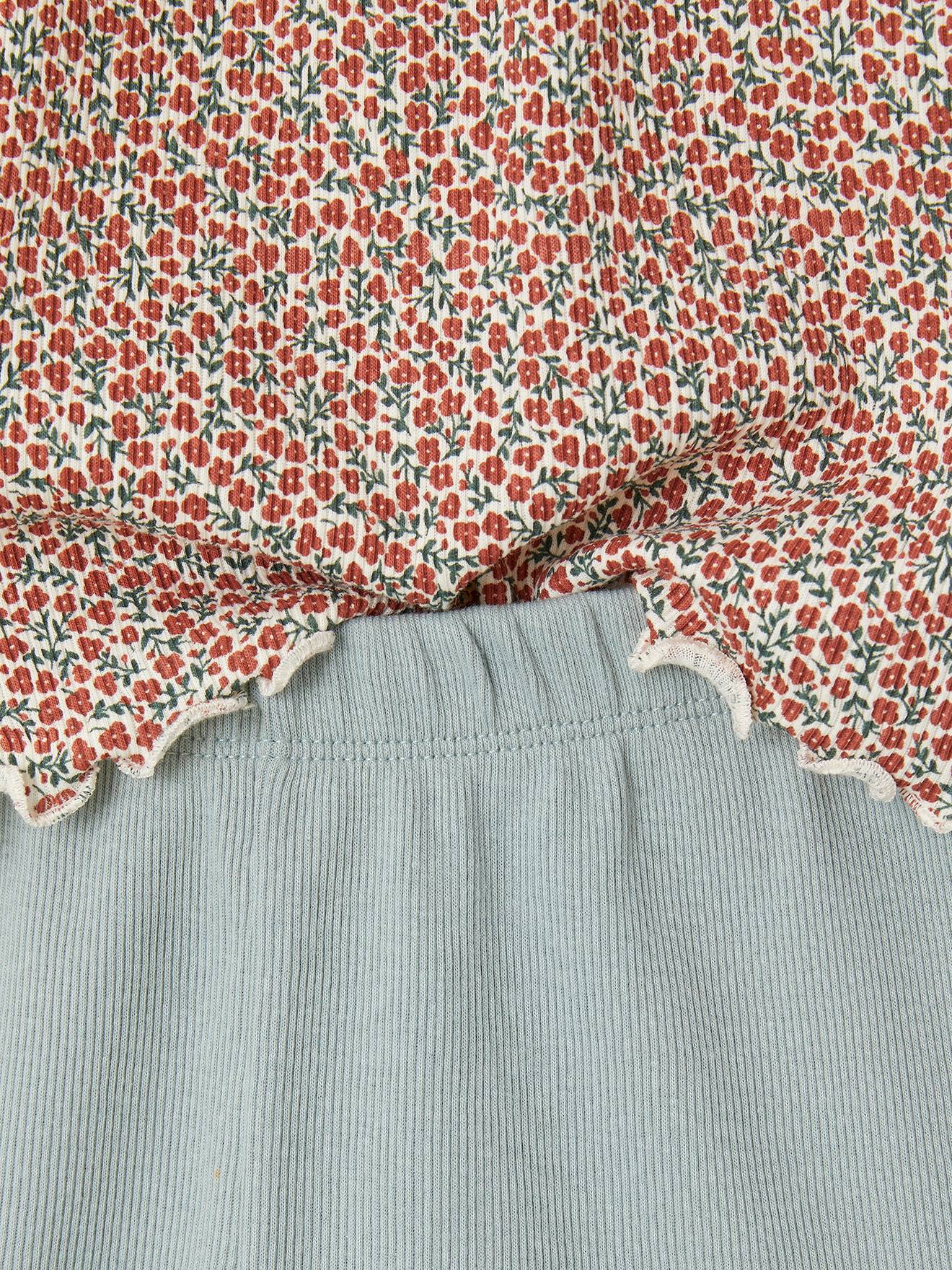 Vertbaudet 2er-Pack Mädchen Sommer-Schlafanzüge Oeko-Tex - graublau