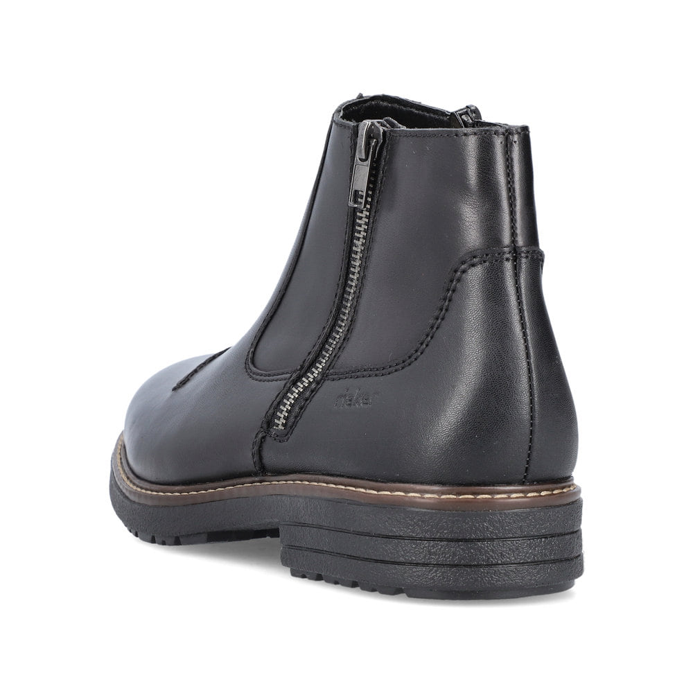 Rieker Herren Kurzstiefel glanzschwarz