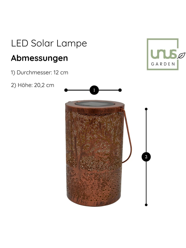 UNUS Solar-Laterne Solarleuchte in Braun günstig kaufen