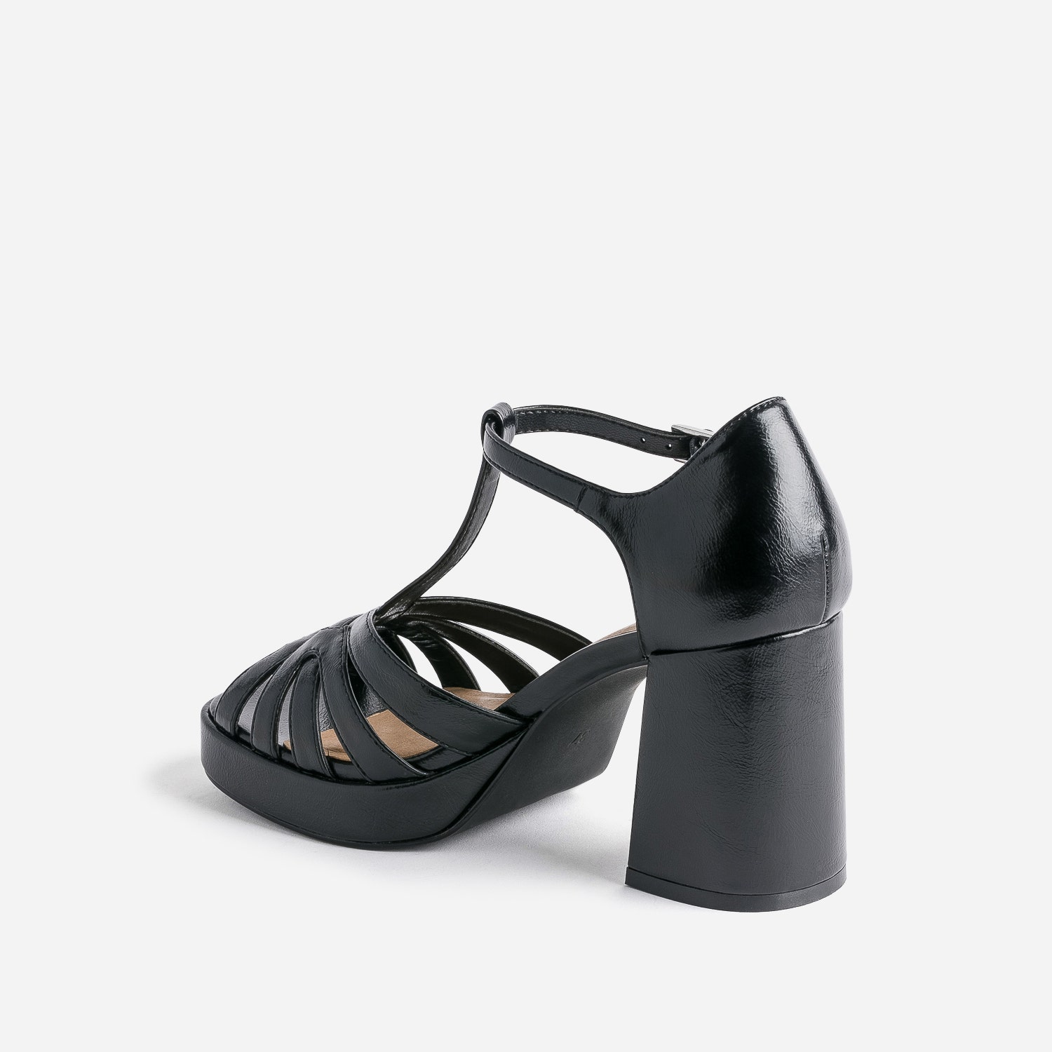 Sandale noire à talon
