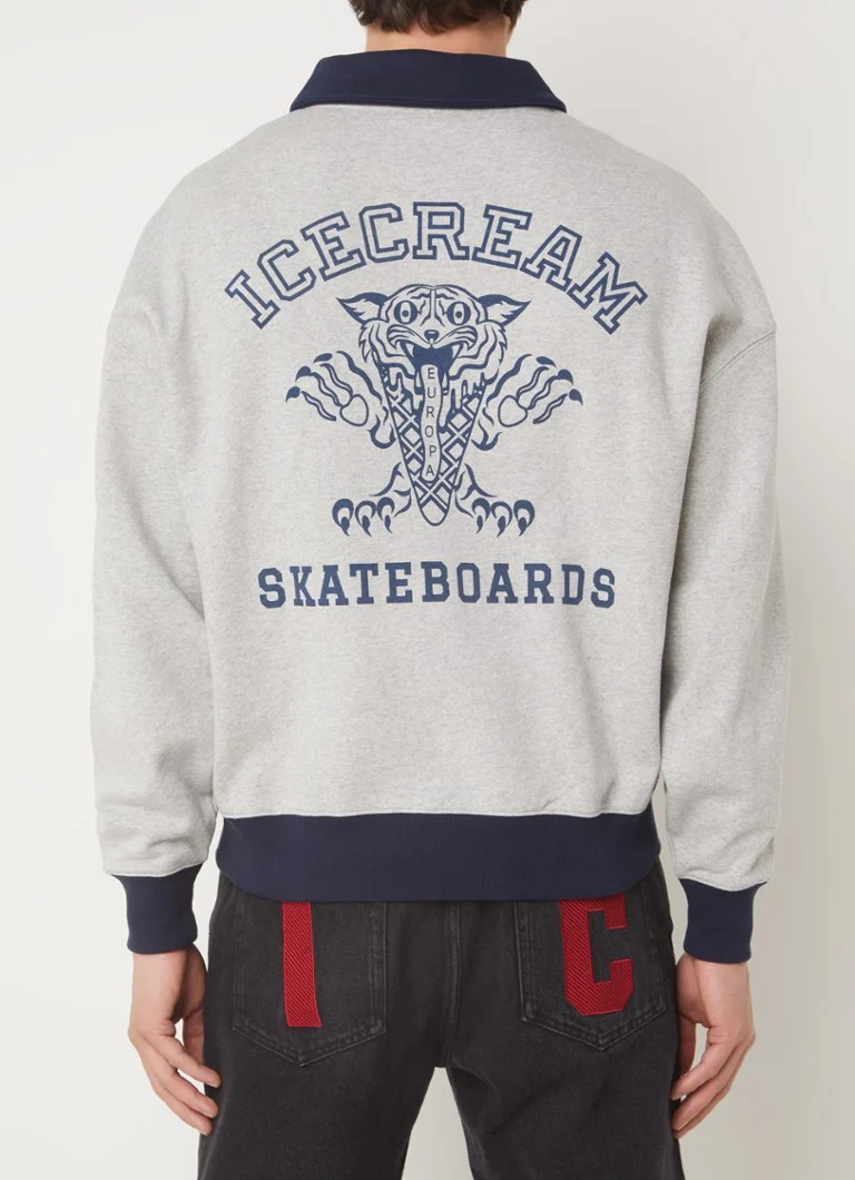 ICE CREAM Tiger sweater with half zip and logo print