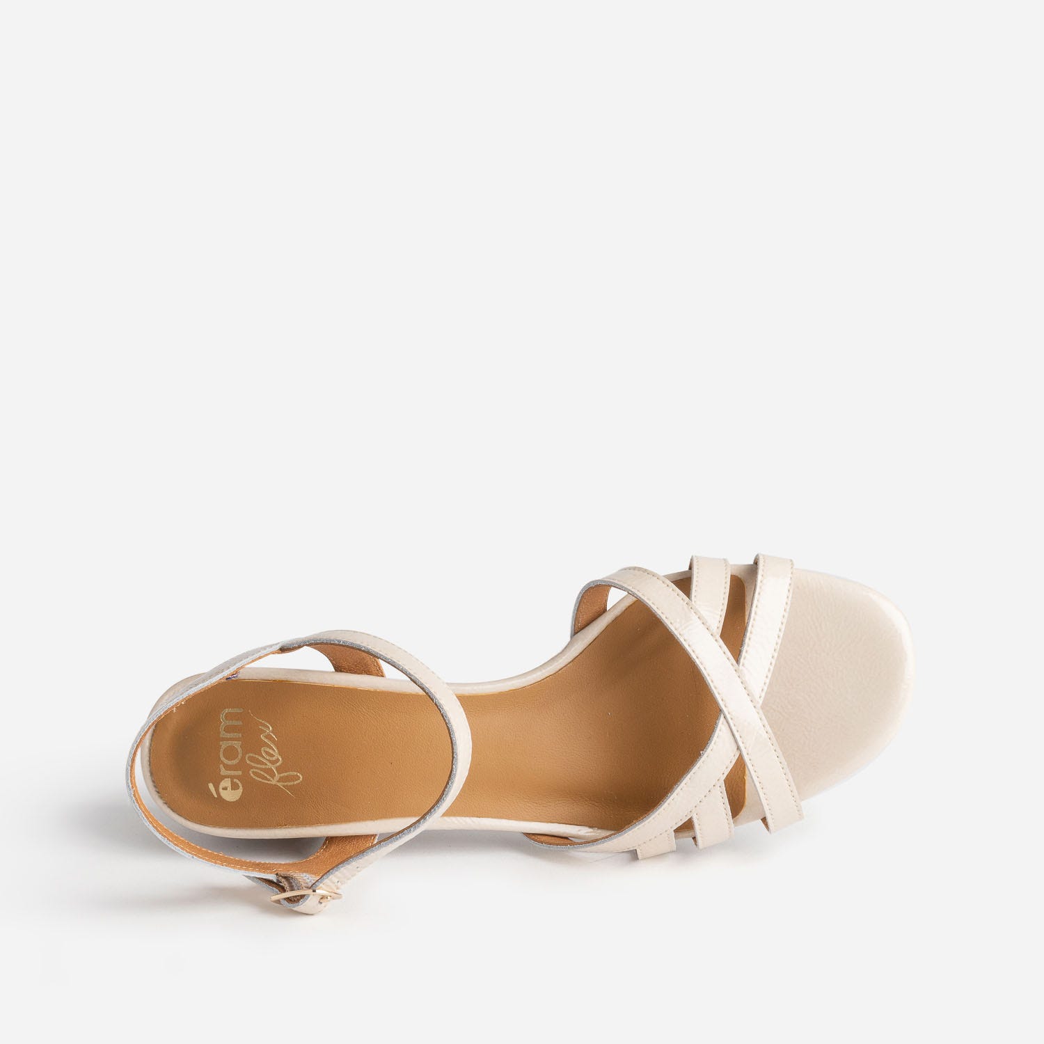 Sandale ERAM FLEX beige clair en cuir verni