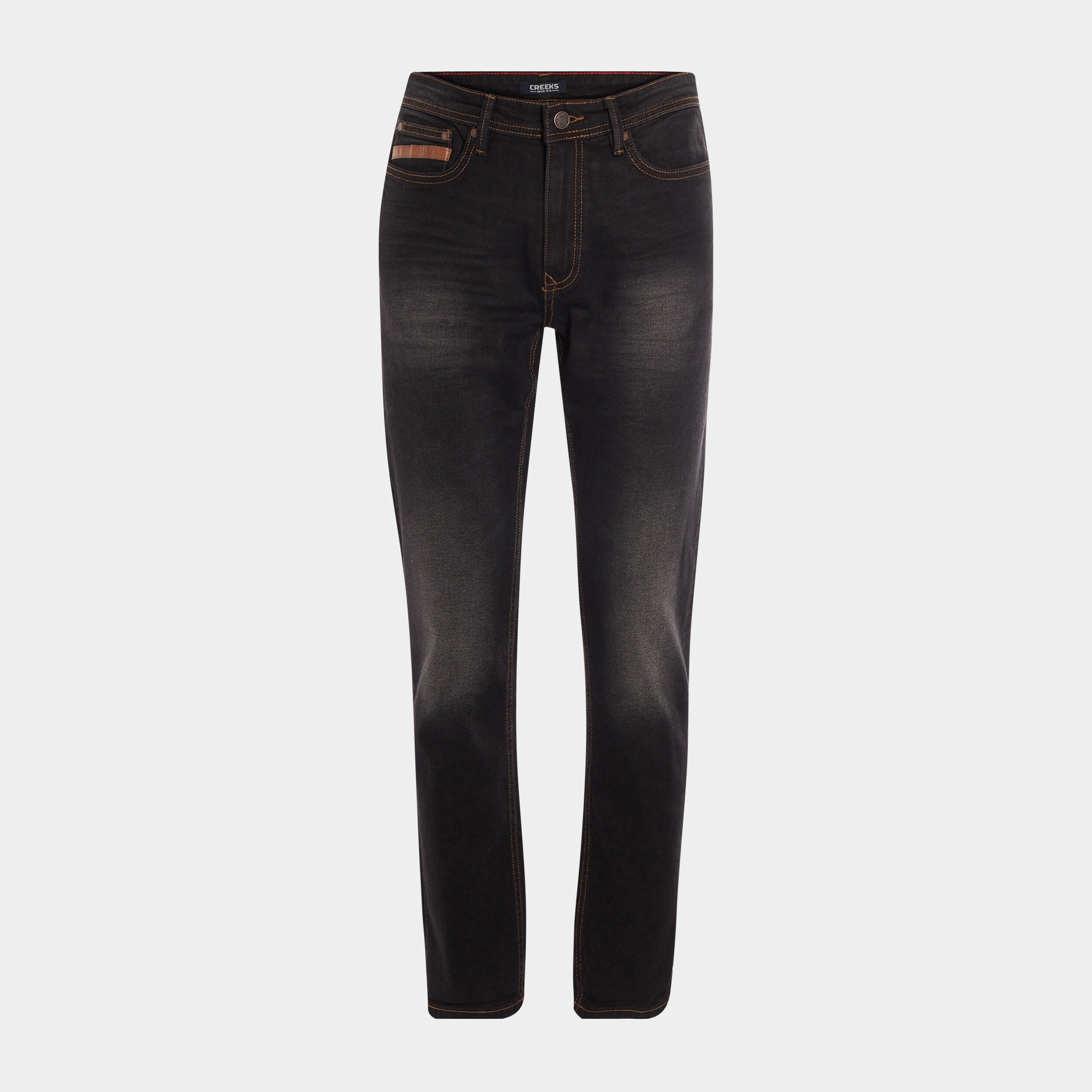 Jeans straight taille standard denim noir homme | La Halle