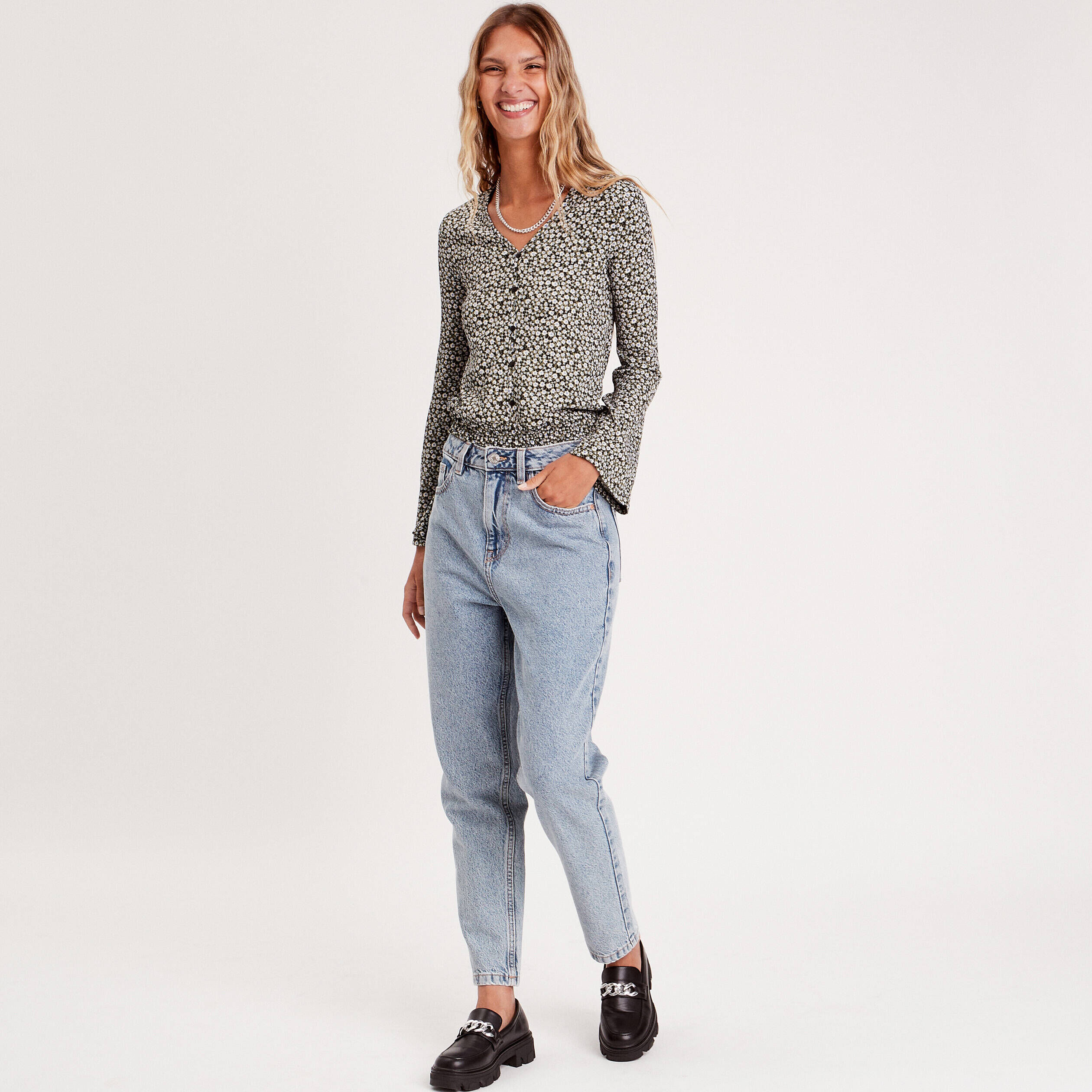 T-shirt manches longues vert kaki femme | Cache Cache