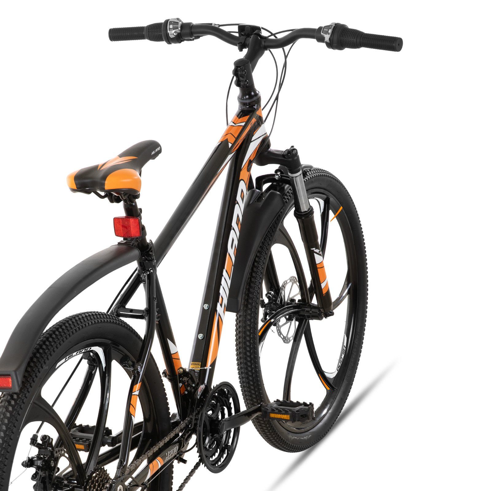 HILAND Mountainbike 26 Zoll MTB mit 3/6 Speichenräder Einteiliges Laufrad,für Herren Damen, 21 Gang Shimano Tourney Schaltwerk, Kettenschaltung, (Set, Mit Schutzblech Set), für Damen und Herren 162 - 175 cm MTB Hardtail Fahrrad