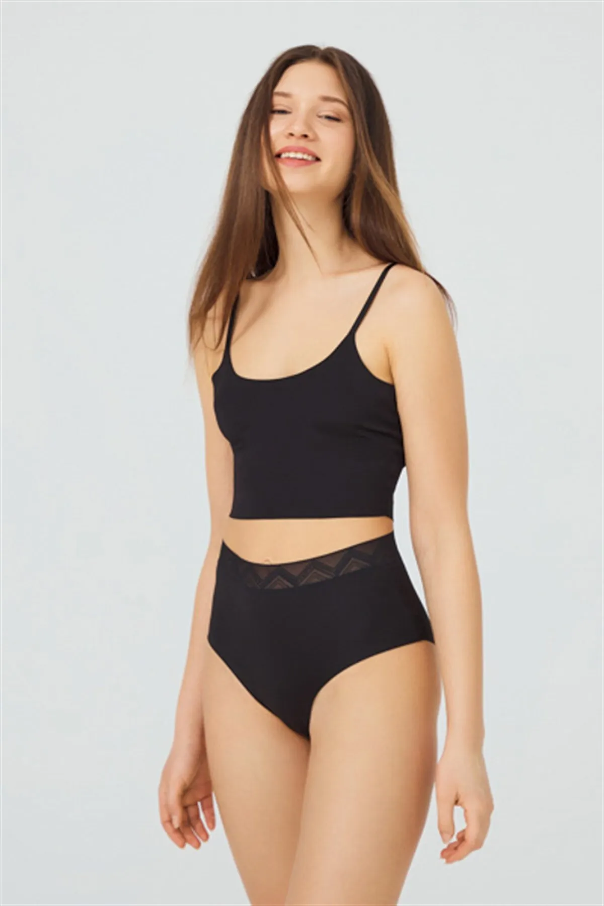 Cottonhill  Basic-Bikini-Höschen mit hoher Taille, lasergeschnitten, 3er-Pack – 3