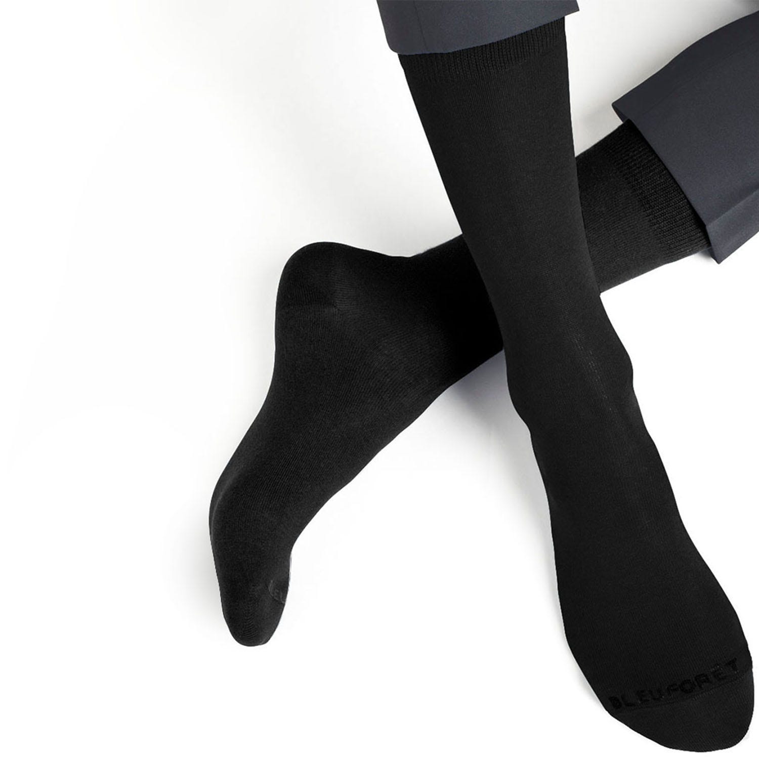 2 paires de chaussettes BLEUFORET noires Pointure 43-46