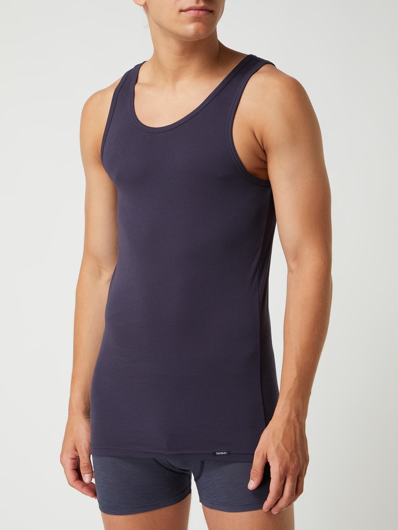 Tanktop aus Baumwolle im 2er-Pack in dunkelblau