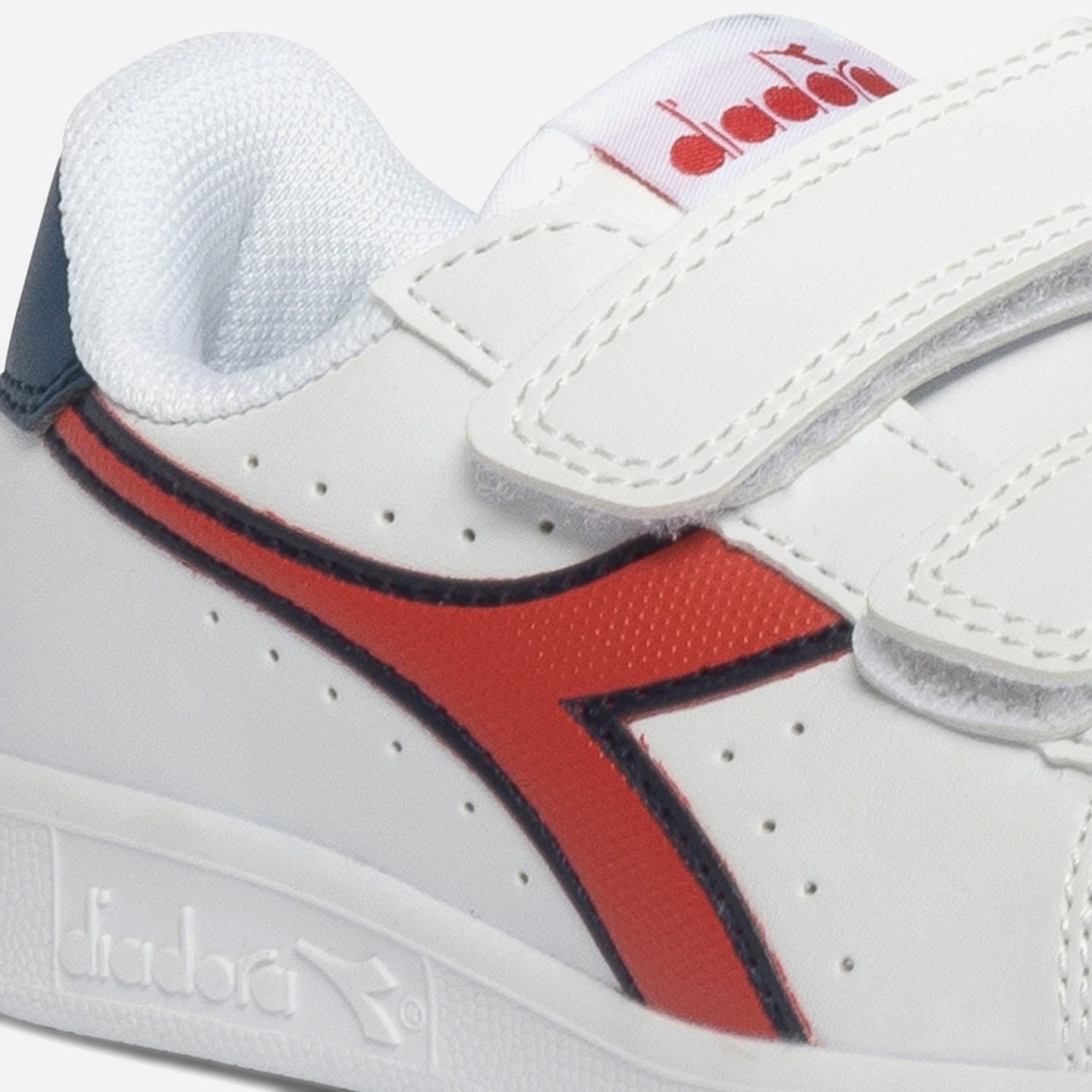 Tennis DIADORA blanche, rouge, marine à scratchs