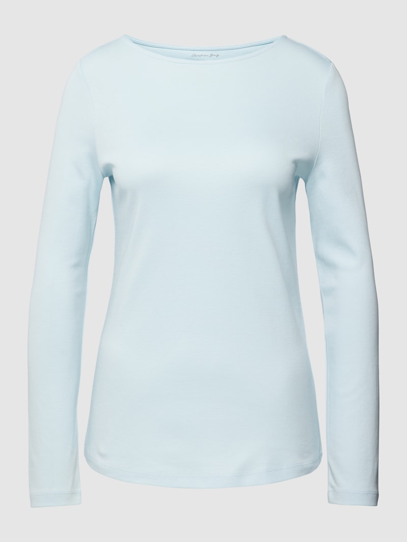 Longsleeve mit U-Boot-Ausschnitt in hellblau