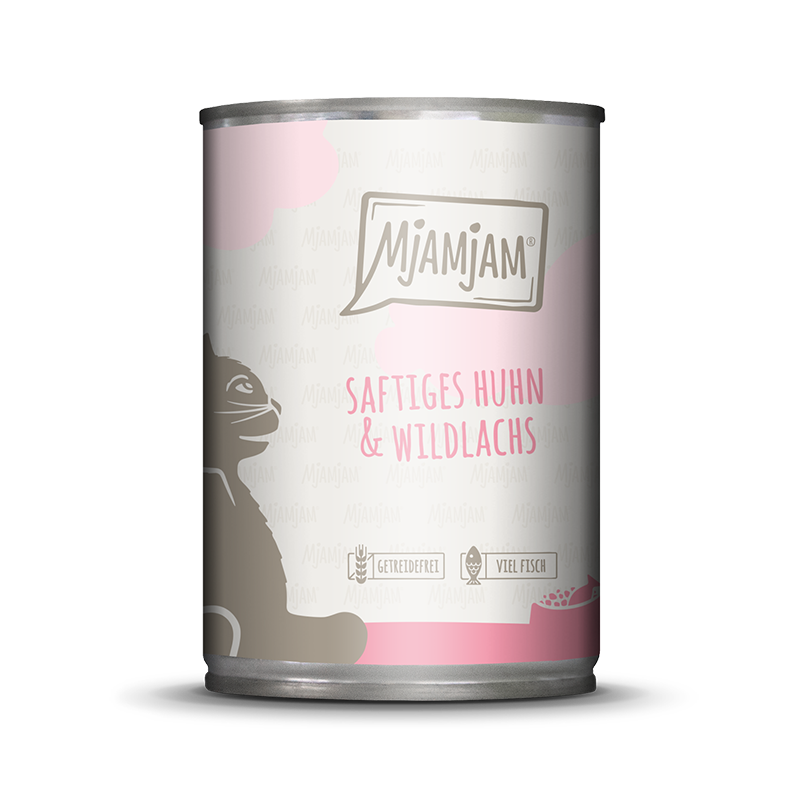 MjAMjAM Nassfutter MjAMjAM 6x400g Huhn & Wildlachs