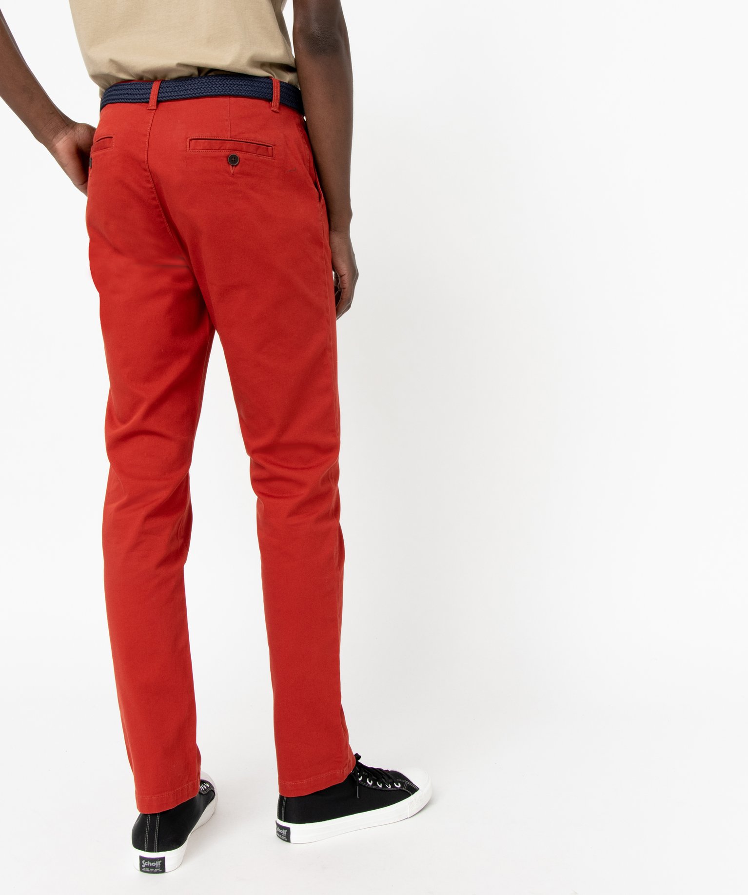 Pantalon en coton homme avec ceinture tressée violet | GEMO
