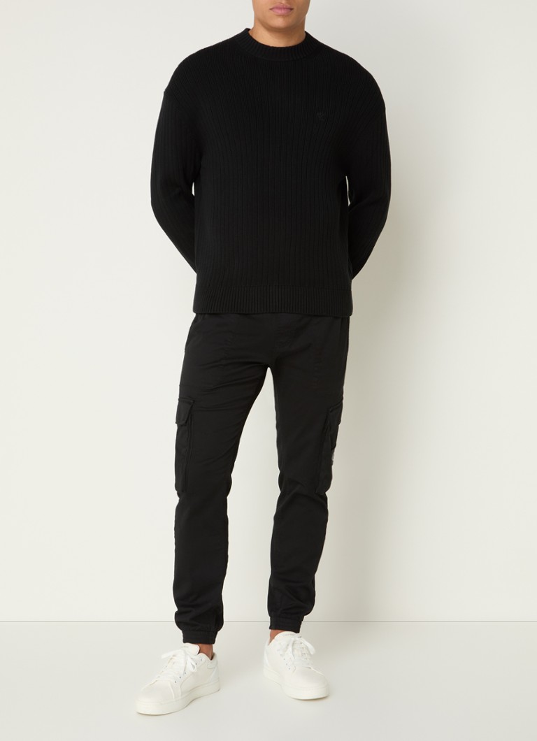 Maglione Calvin Klein Linear a maglia fine con logo