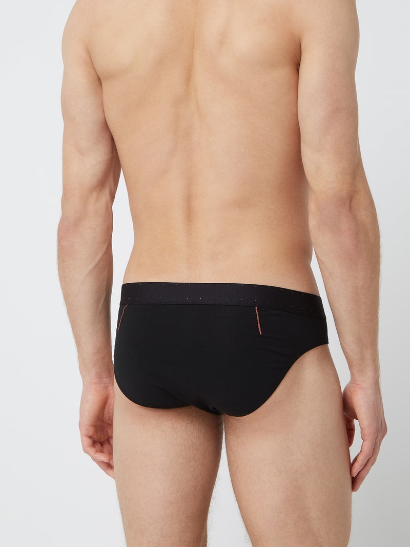Slip mit Stretch-Anteil im 2er-Pack Modell 'The Superhero' in schwarz