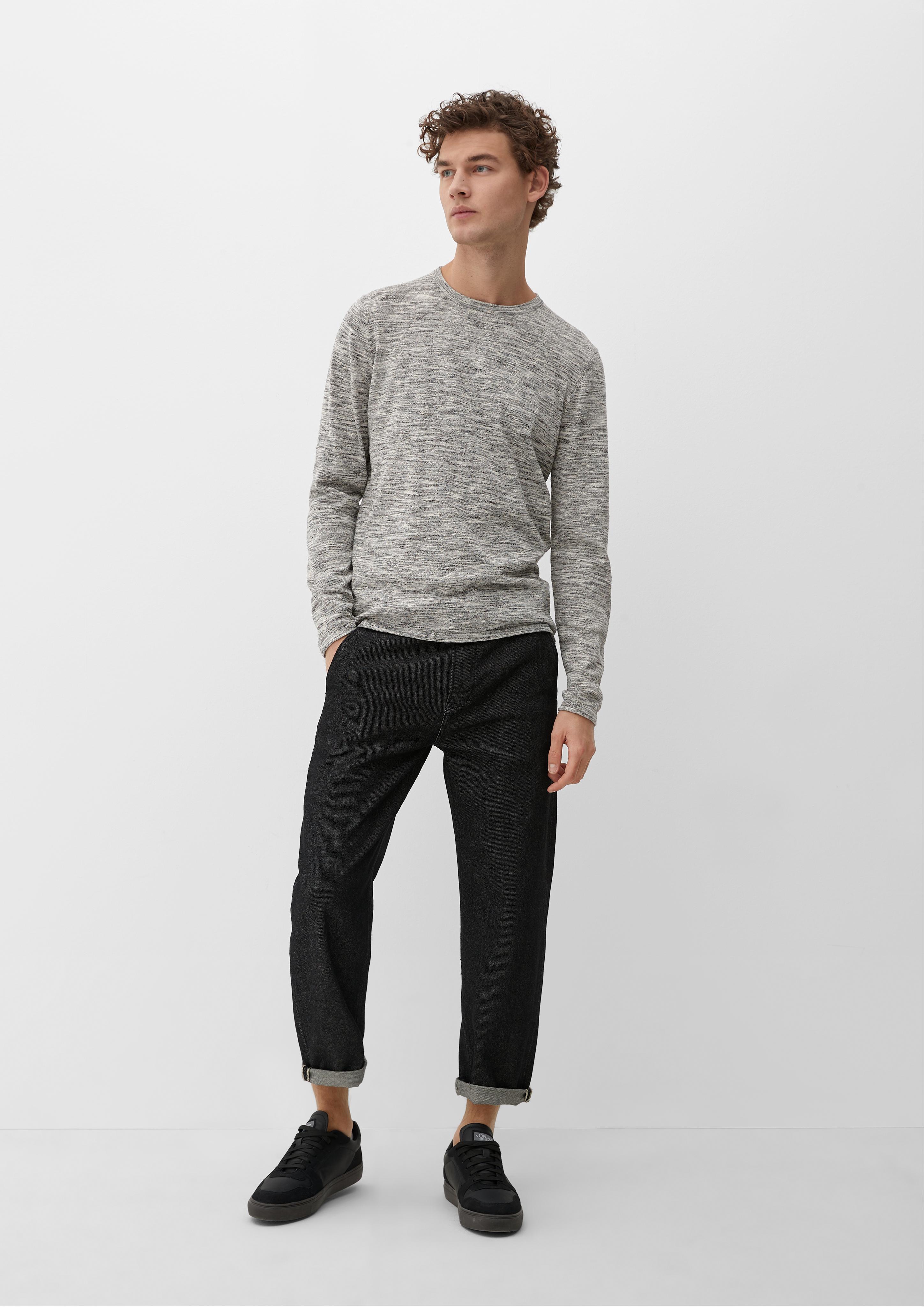 Melierter Feinstrickpullover  2129286-99X0