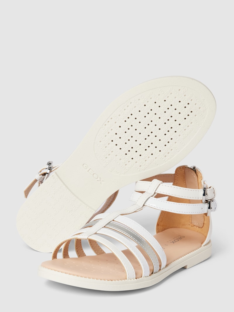 Sandalen mit Dornschließe Modell 'KARLY' in weiß