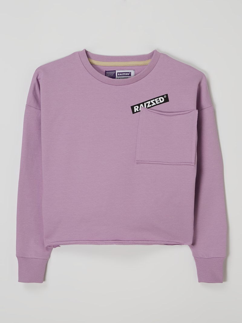 Sweatshirt mit Logo Modell 'Bergen' in flieder