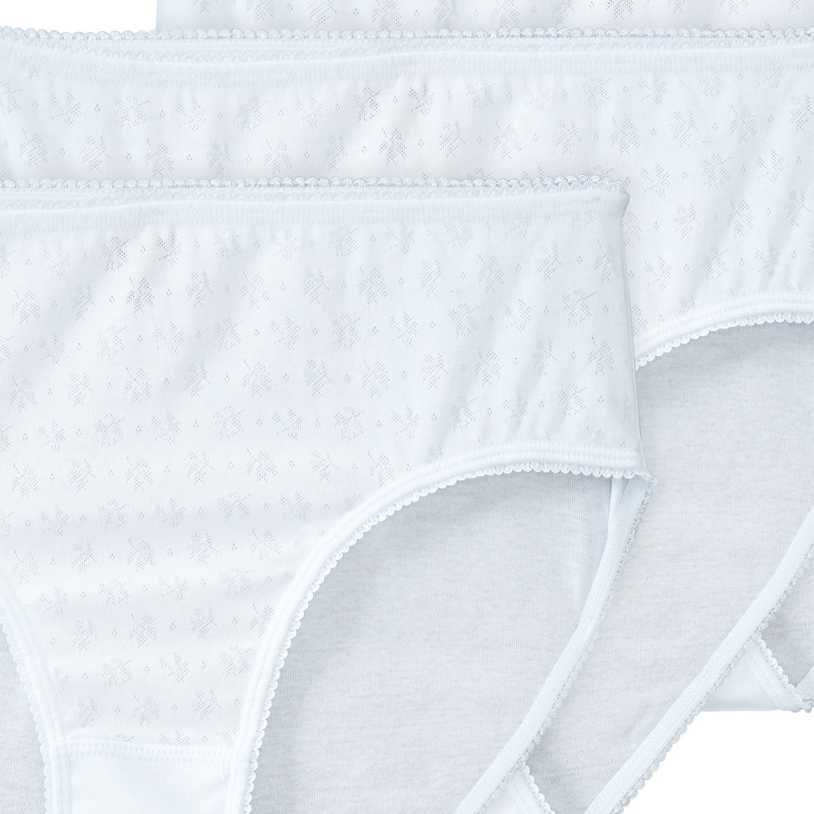 3 Damen Slips mit floralem Muster