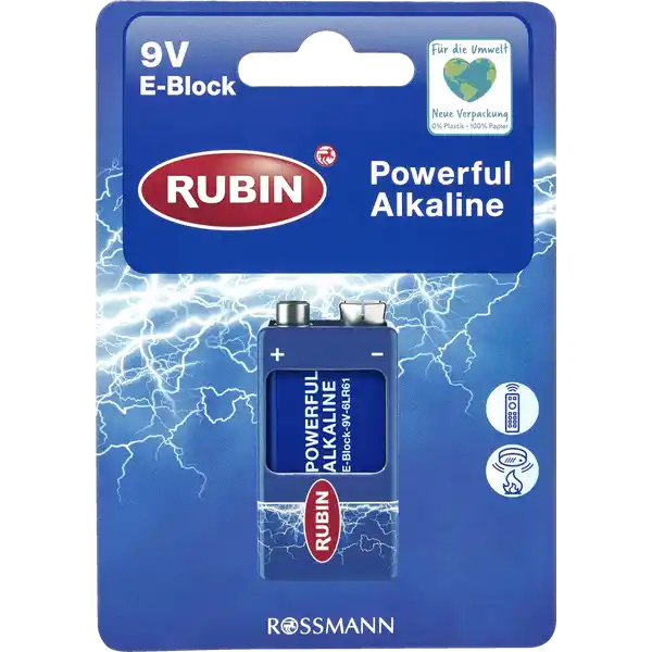 Powerful Alkaline Batterie 9 V E-Block