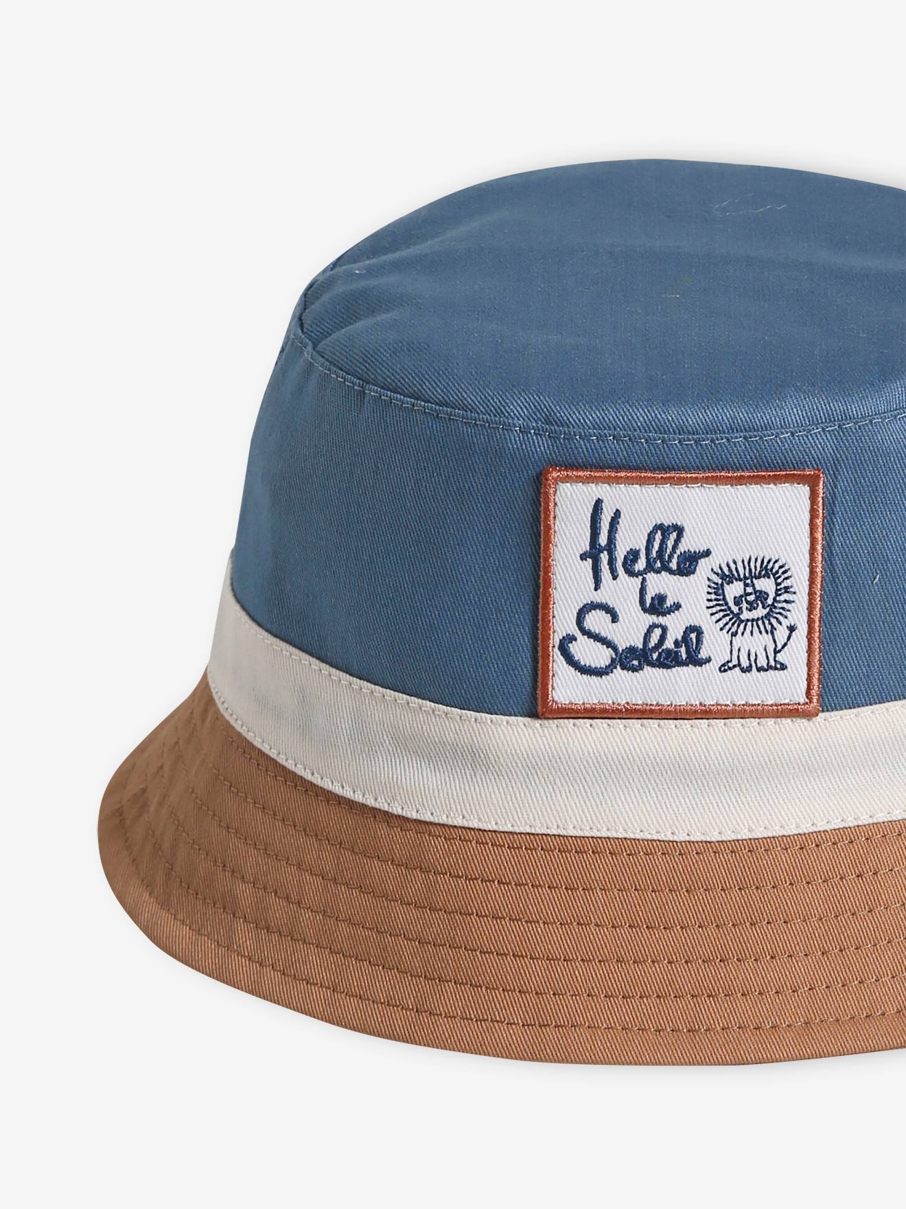 Vertbaudet Jungen Baby Sonnenhut, Colorblock - blau