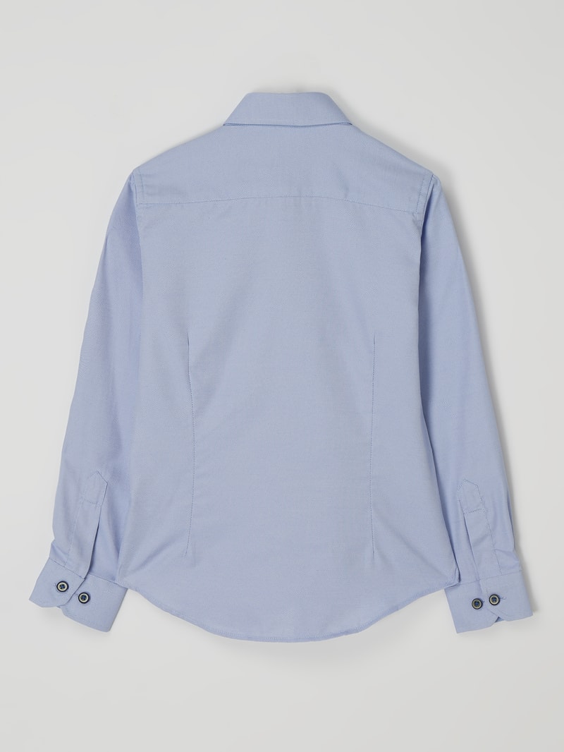Slim Fit Hemd aus Baumwollmischung in bleu