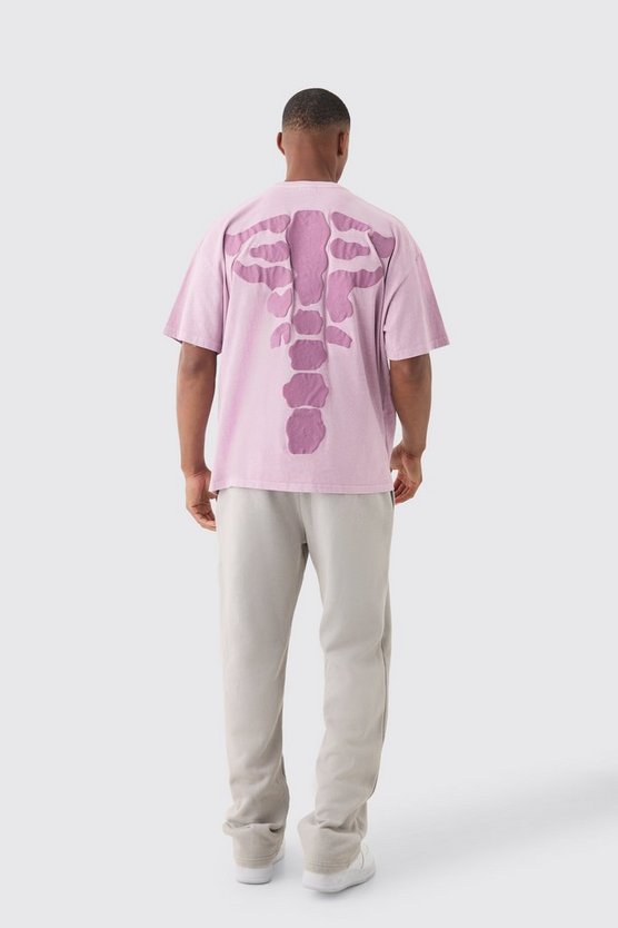Oversize T-Shirt mit Skelett-Print