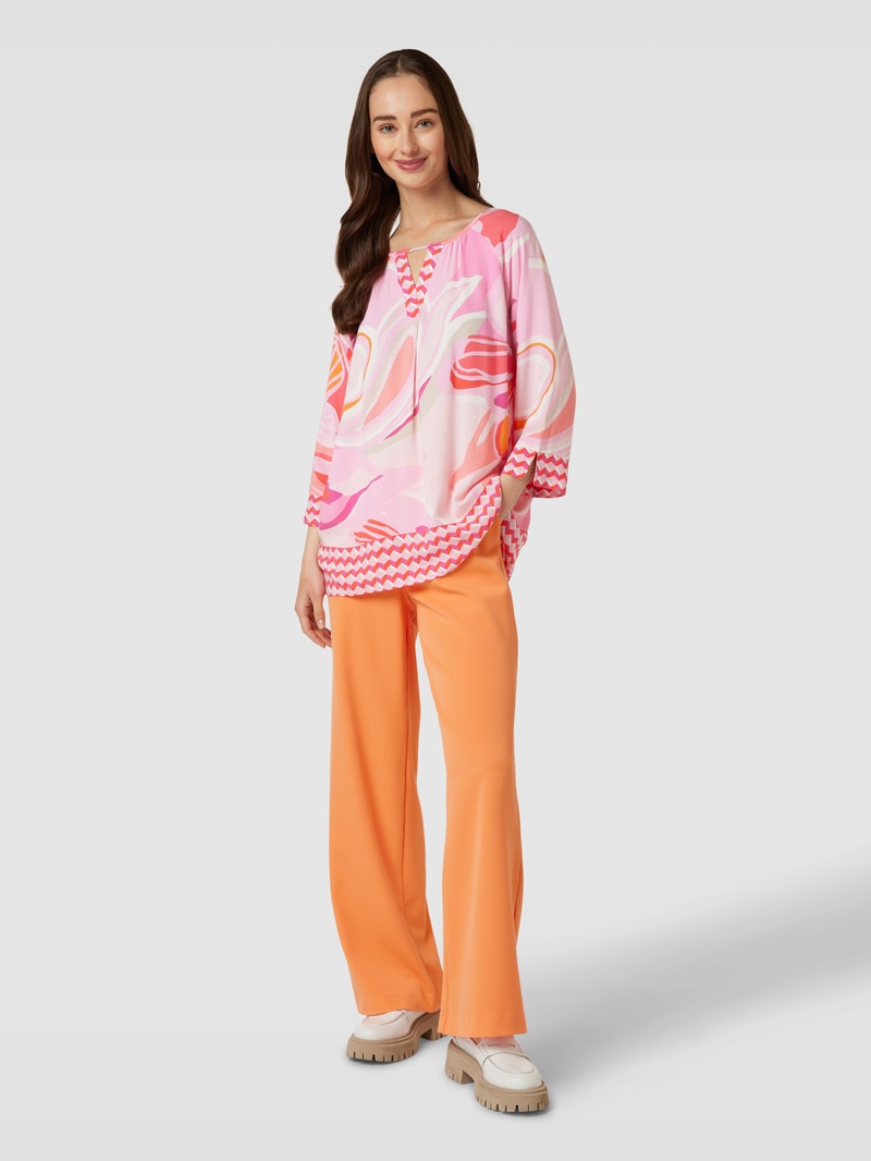 Bluse aus Viskose mit Allover-Muster in pink