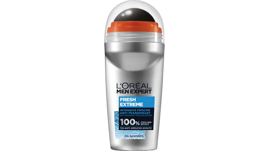 L'Oréal Men Expert Deo Roll On Extreme Fresh - 48h Schutz vor Schweiß und Gerüchen mit Ultra-Cooling-Effekt 50 ml