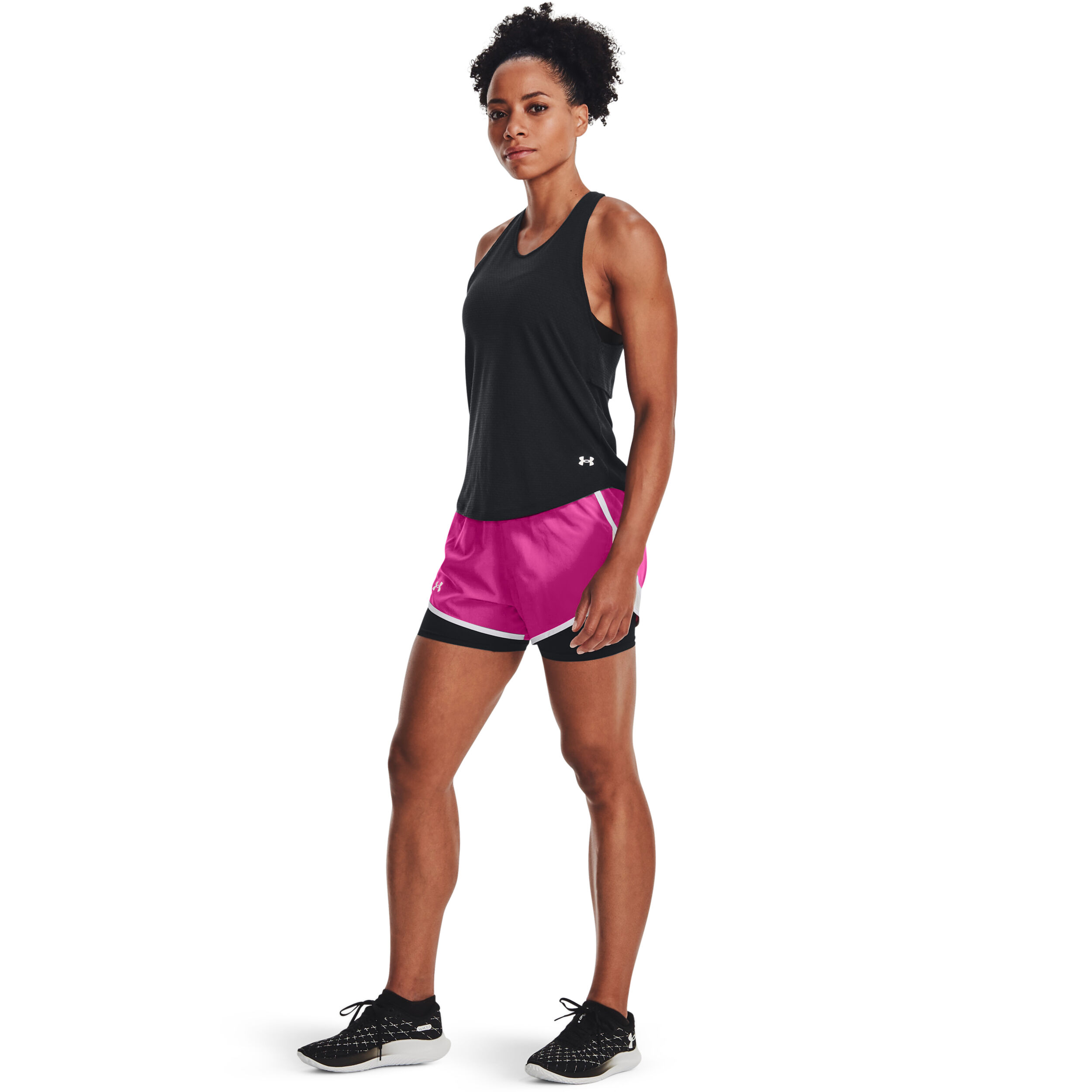 Fly By 2.0 2in1 Shorts Damen - Pink, Weiß