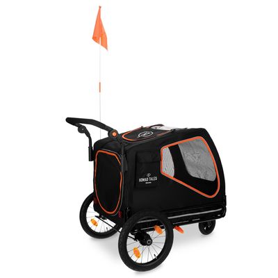 Nomad Tales Spirit Bike Trailer, ebony / tangerine