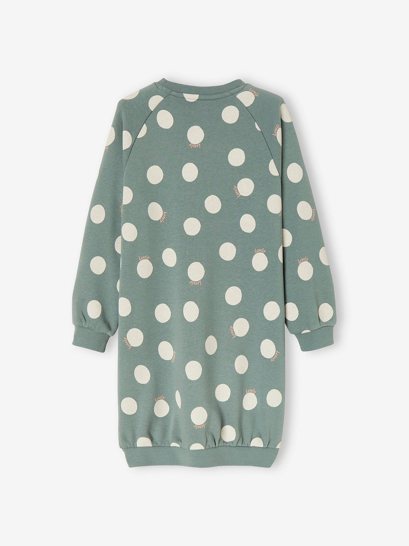 Robe sweat fantaisie fille bleu grisé