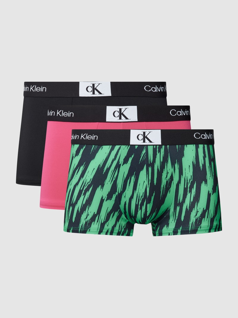 Trunks mit elastischem Logo-Bund im 3er-Pack in grün