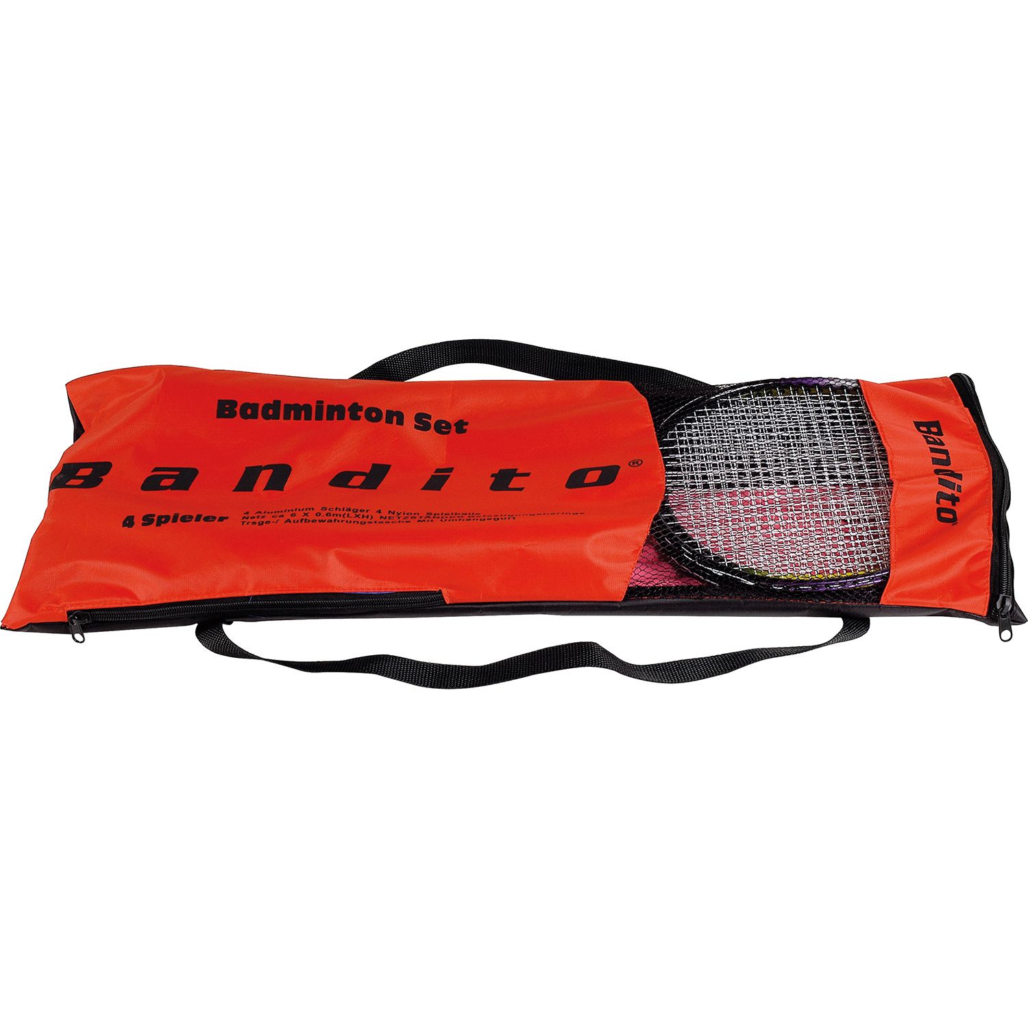 Bandito 4 Spieler Badmintonset mit Netz