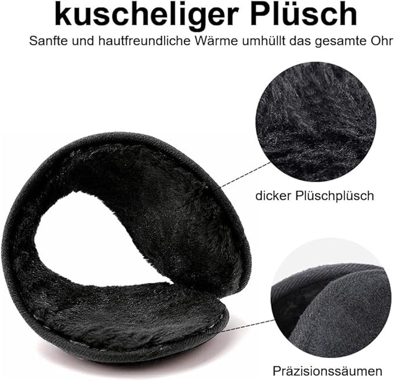 HOHEA H Ohrenwärmer Ohrenwärmer,Fashion Winter Unisex Ear Muffs,Plüsch-Ohrenschützer (1-St) Für Kälteschutz und Ohrenschützer OutdoorOhrenschützer Einheitsgröße