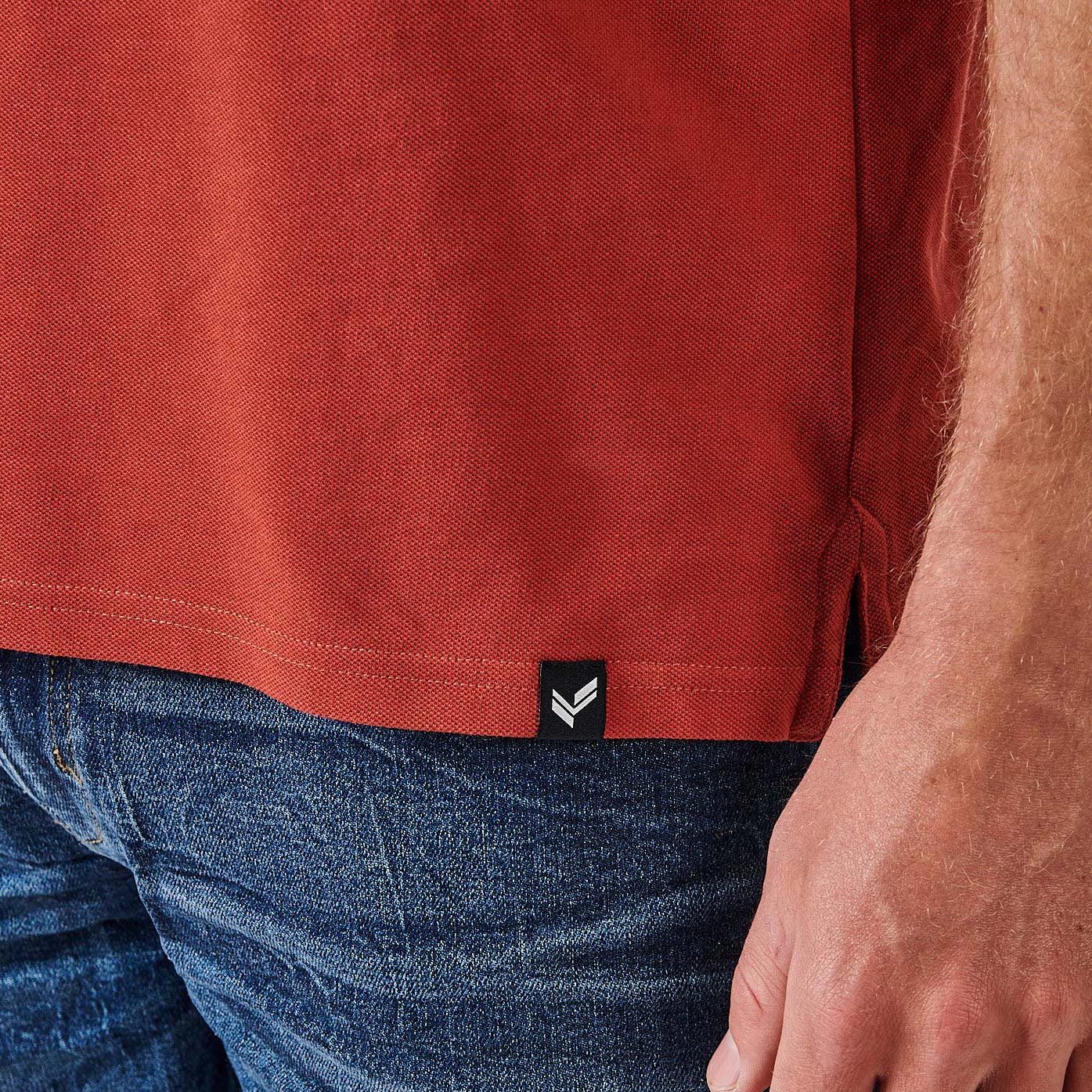RAYOC  Polo rouge homme 100% coton bio