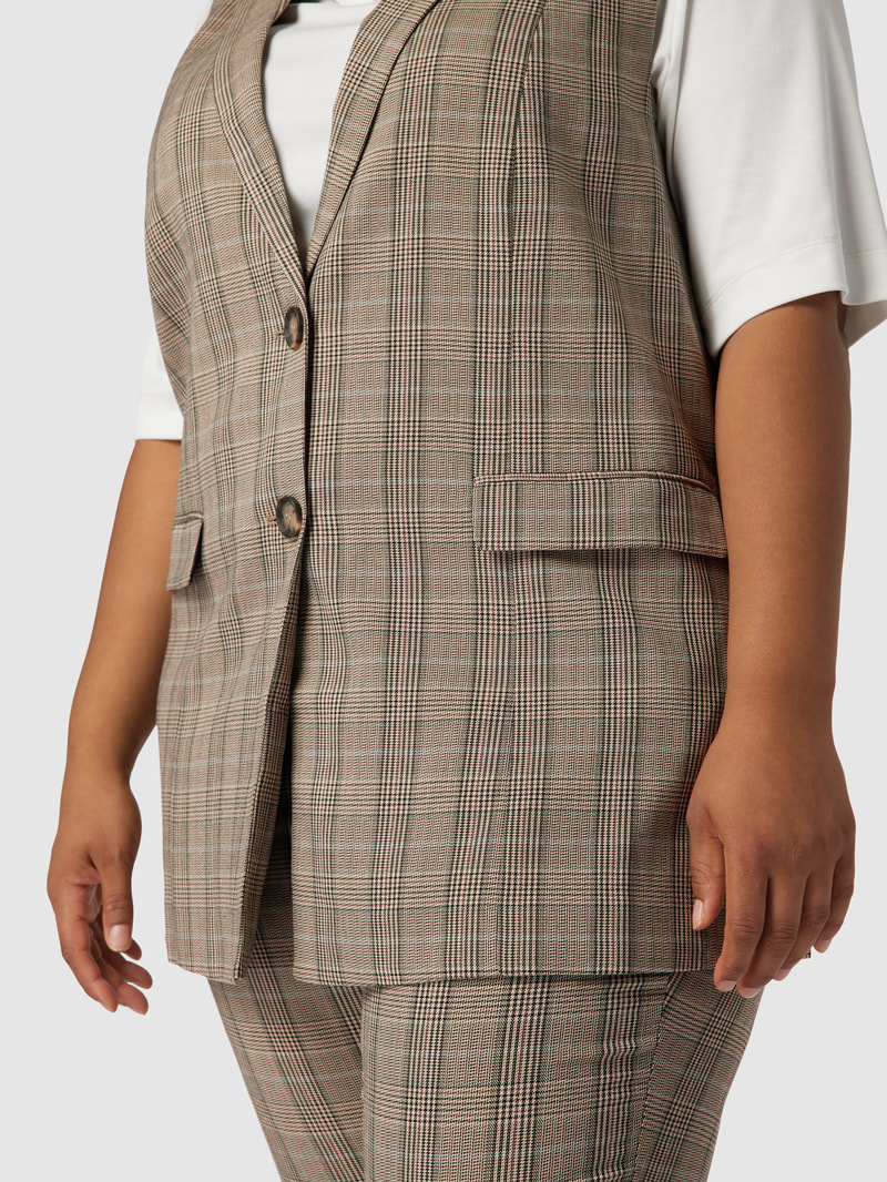 PLUS SIZE Weste mit Allover-Muster Modell 'Dana' in haselnuss braun
