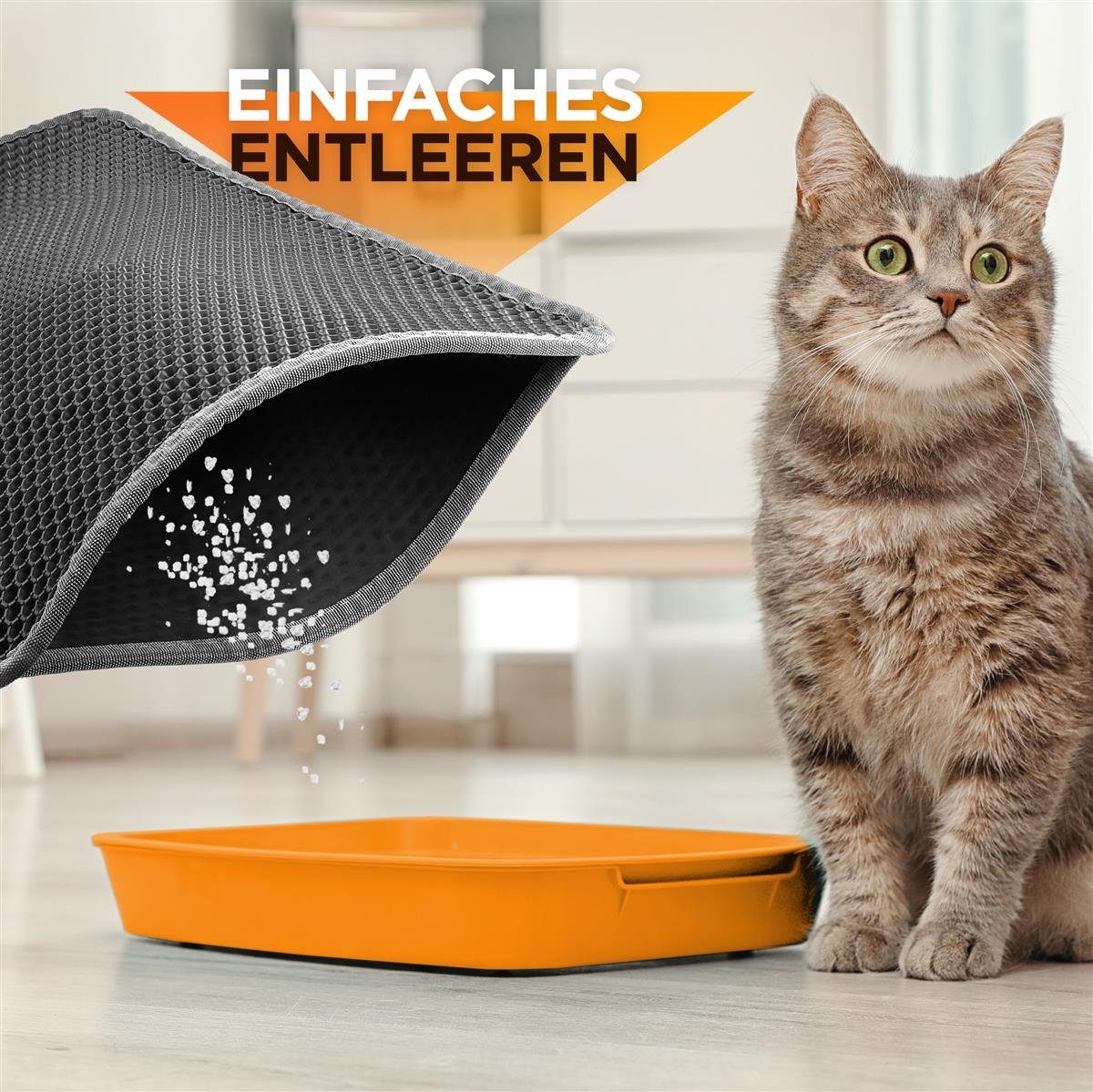 HEIMWERT Katzentoilette Katzenstreu Matte Katzenstreumatte - 76x61cm